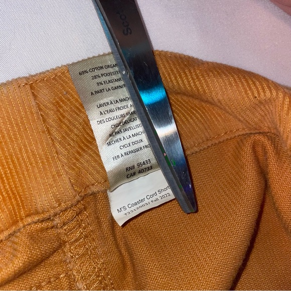 Toad and Co Mustard Coaster Cord Shorts Men’s 34 Organic Cotton Stretch Corduroy - Picture 11 of 11